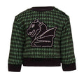 Black and green pied de poule Baby Sweatshirt with Dragon Appliqué - money shopping คุ้ม