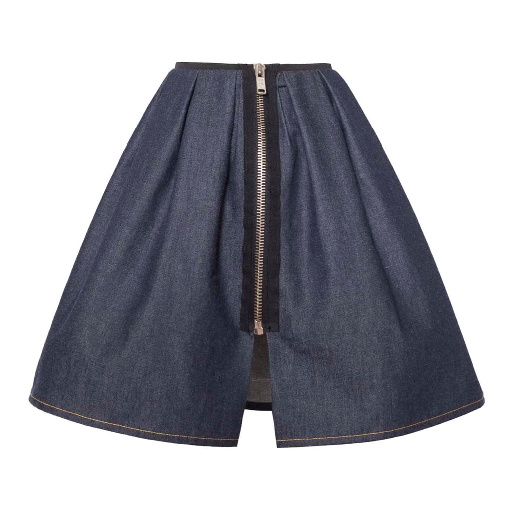 Blue Denim Skirt with Appliqué - money shopping คุ้ม