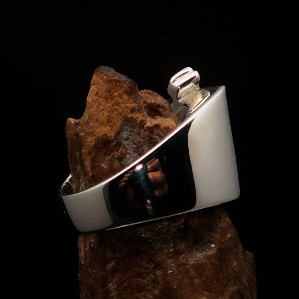 Excellent crafted Men's Black Coptic Cross Ring - Sterling Silver - money shopping คุ้ม