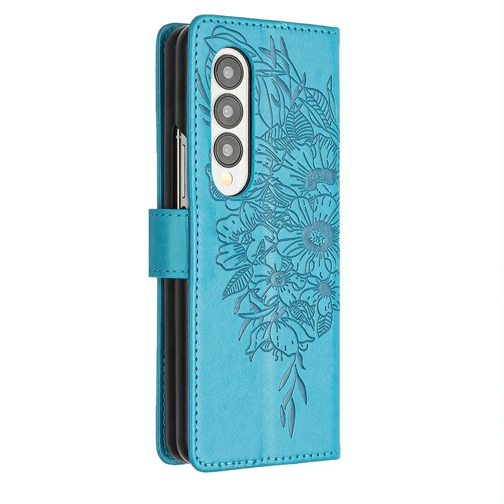 NNEDSZ Butterfly Embossed Leather Phone Case - Blue - money shopping คุ้ม