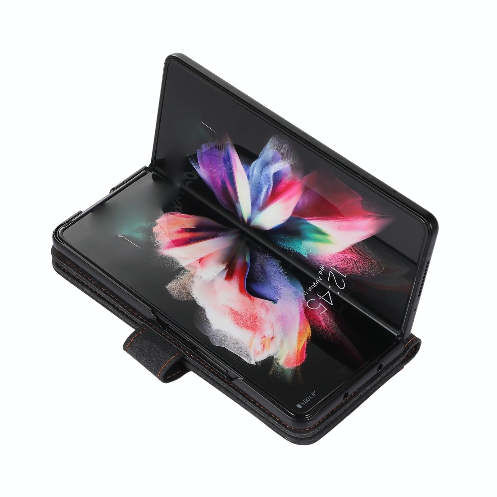 NNEDSZ Samsung Galaxy Z Fold 4 Leather Phone Case With Pen Slot - Horizontal Flip - money shopping คุ้ม