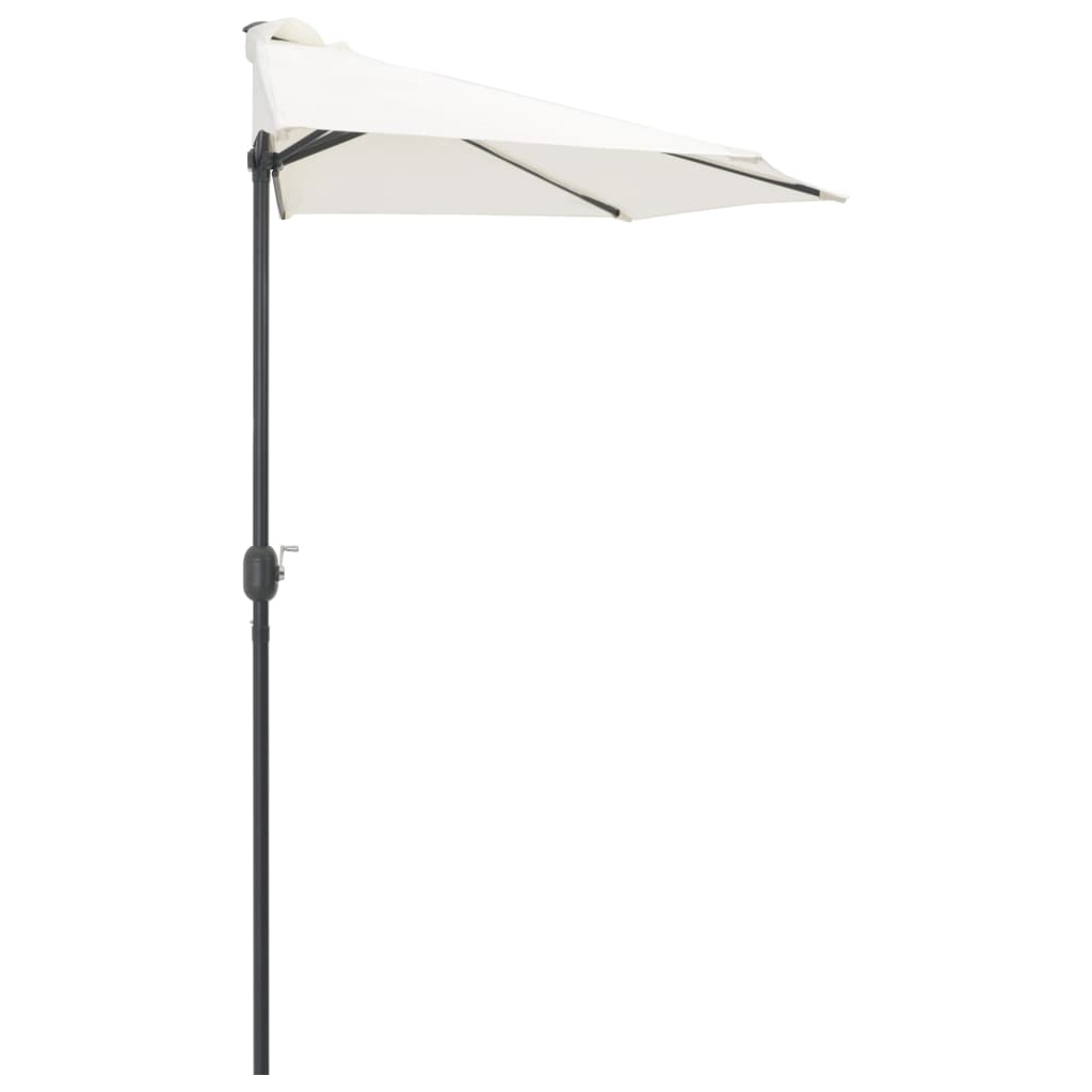 NNEVL Balcony Parasol with Aluminium Pole Sand 270x135 cm Half - money shopping คุ้ม