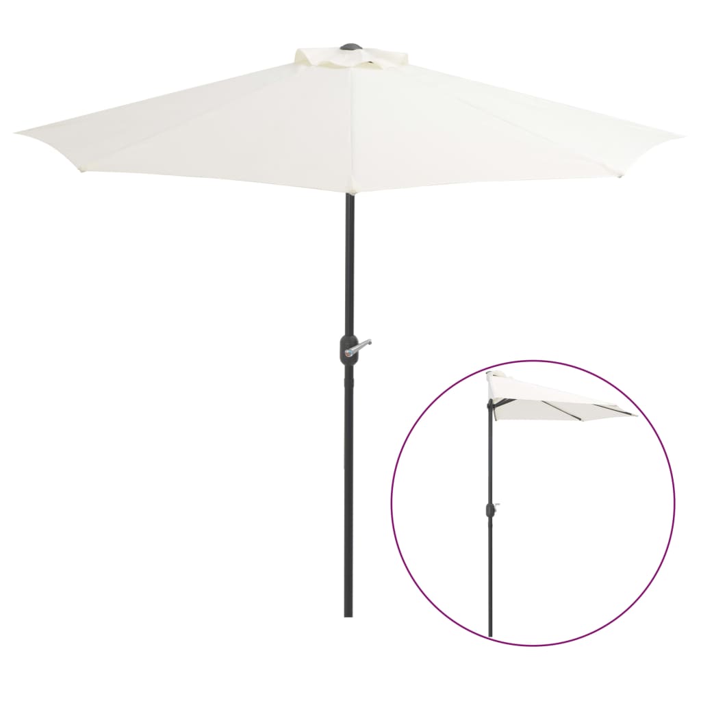 NNEVL Balcony Parasol with Aluminium Pole Sand 270x135 cm Half - money shopping คุ้ม