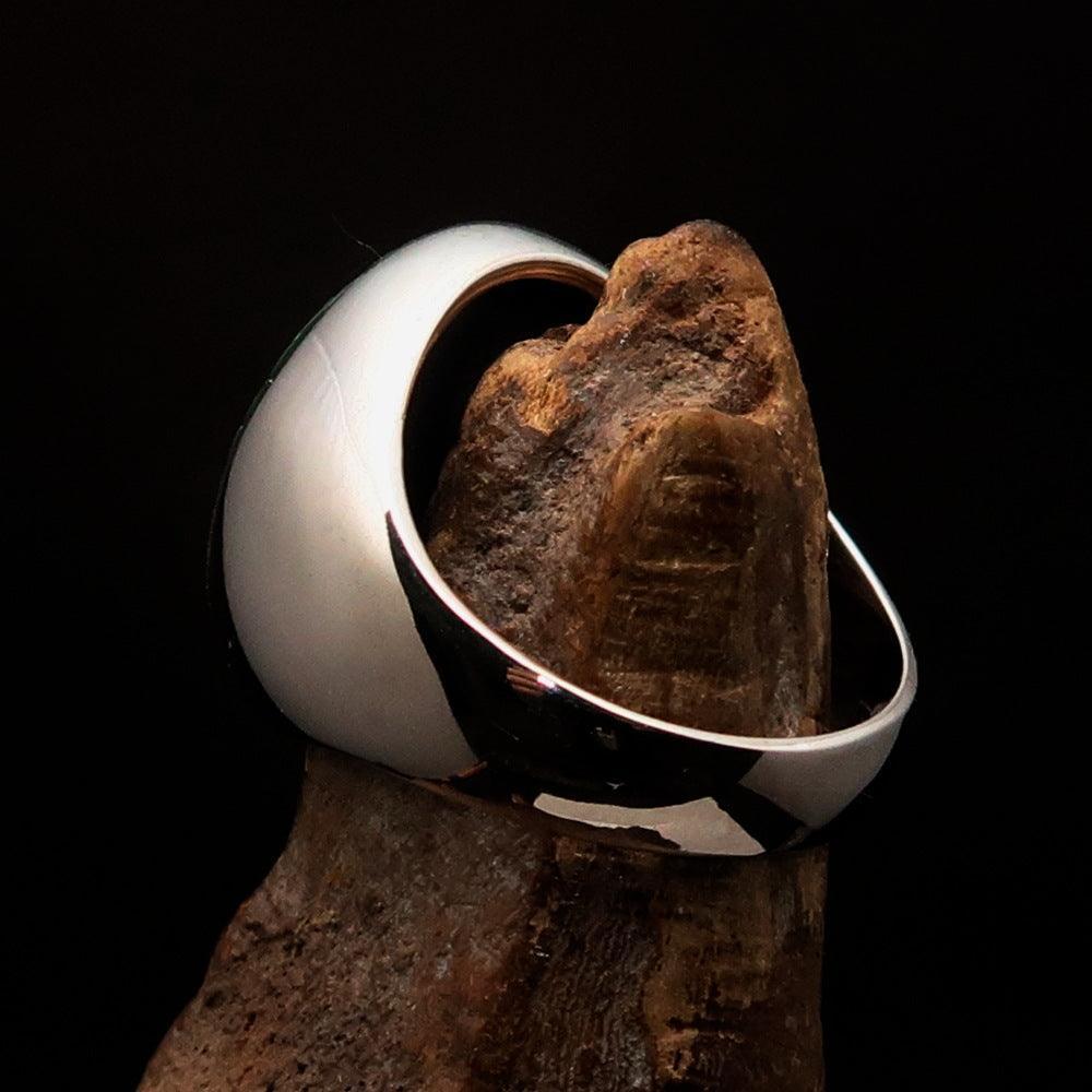 Perfectly crafted Men's Communist Ring green Hammer Sickle Crest CCCP - Sterling Silver - money shopping คุ้ม