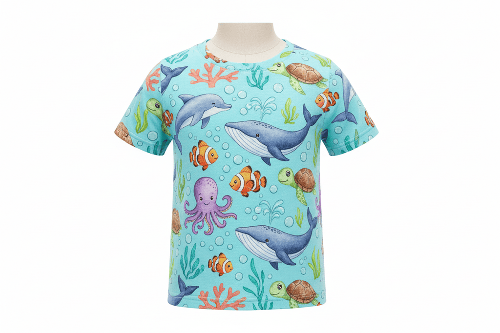 เสื้อเด็กลายสัตว์น้ำน่ารัก - money shopping คุ้ม