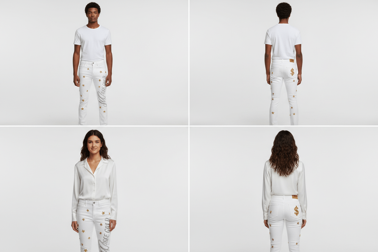 กางเกงยีนส์ลายพิเศษ ทรงกระบอก - money shopping คุ้ม