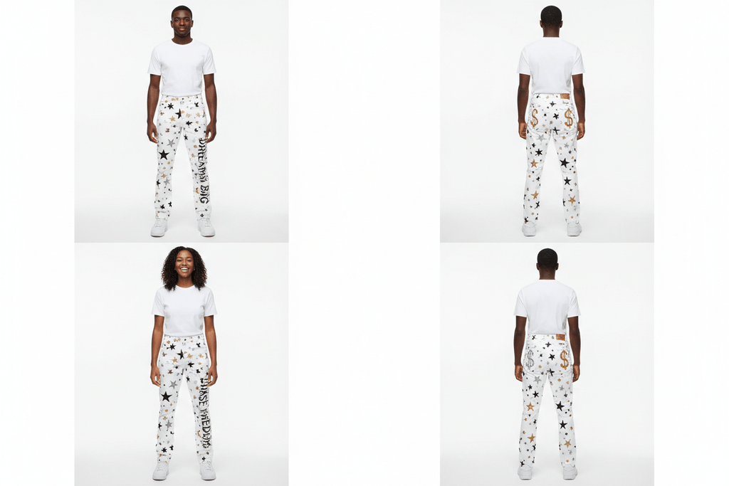 กางเกงยีนส์ลายพิเศษ ทรงกระบอก - money shopping คุ้ม